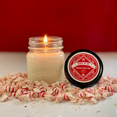 Crushed Candy Cane Canning Jar Soy Candle