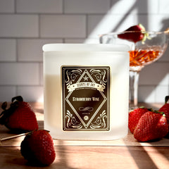 Strawberry Wine Frosted Oval Glass Soy Candle Strawberry Wine Frosted Oval Glass Soy Candle