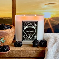 Texas Sunset Frosted Oval Glass Soy Candle Texas Sunset Frosted Oval Glass Soy Candle