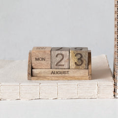 Mango Wood Perpetual Calendar Mango Wood Perpetual Calendar