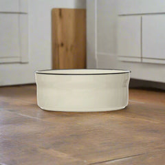 Stoneware Pet Bowl with Black Rim Stoneware Pet Bowl with Black Rim