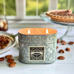 Southern Pecan Pie Galvanized Oval Tin Soy Candle Southern Pecan Pie Galvanized Oval Tin Soy Candle