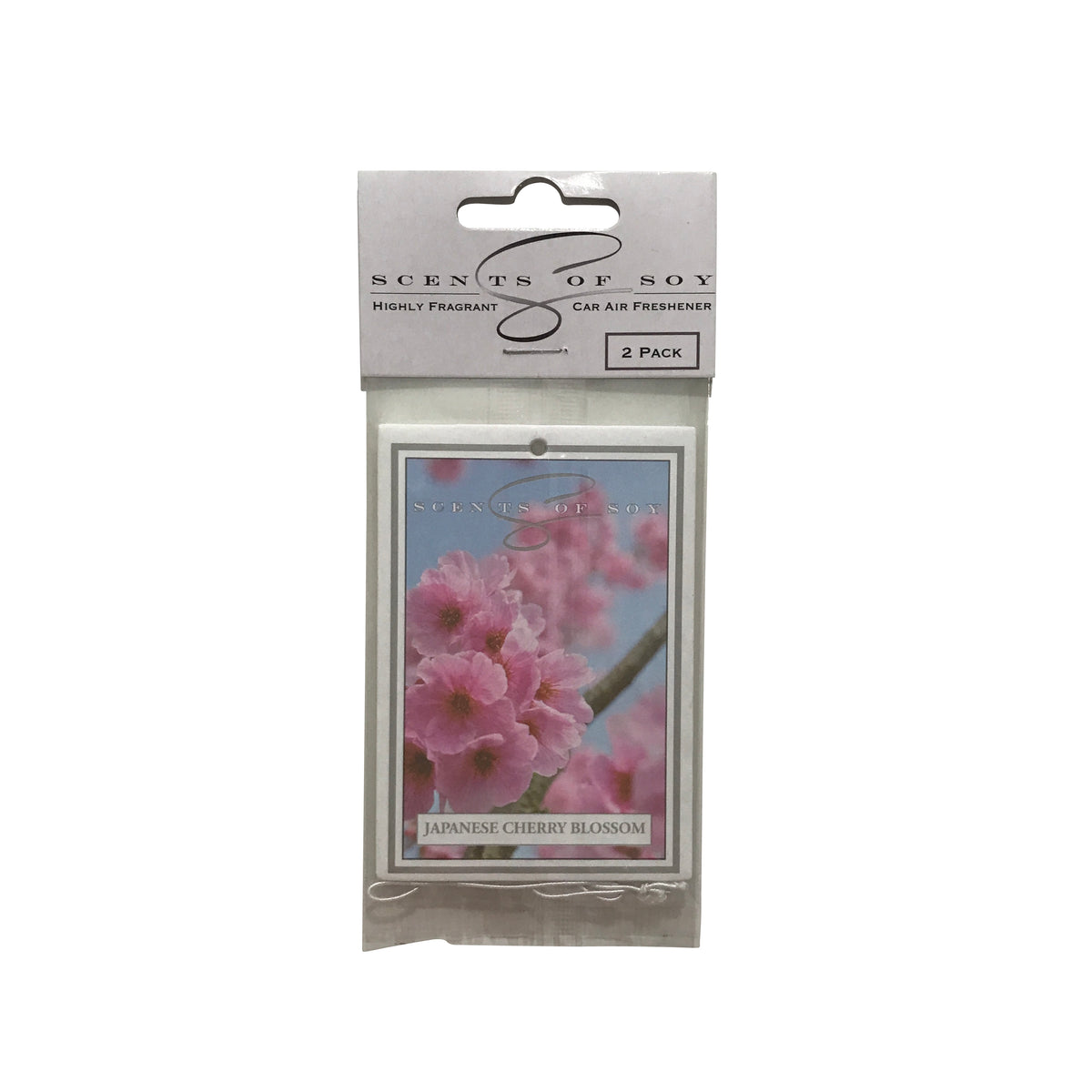 Japanese Cherry Blossom 2 Pack Car Air Freshener Scents of Soy Candle Co.