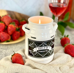 Strawberry Wine Milk Jug Soy Candle Strawberry Wine Milk Jug Soy Candle