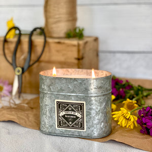 Galvanized Oval Tin Soy Candles