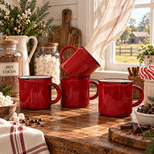 Red Coffee Mug Set of 4