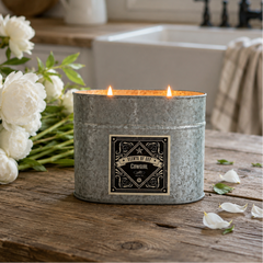 Cowgirl Galvanized Oval Tin Soy Candle