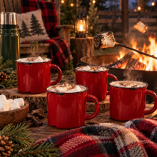 Red Coffee Mug Set of 4