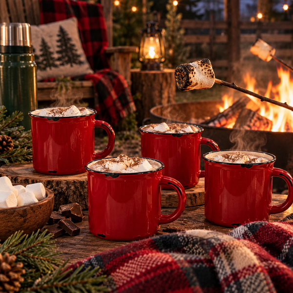 Red Coffee Mug Set of 4