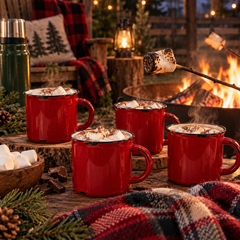Red Coffee Mug Set of 4