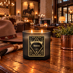 Wanted Black Oval Glass Soy Candle