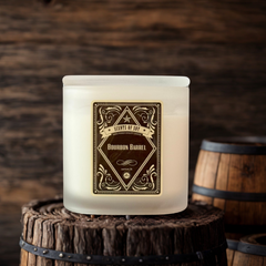 Bourbon Barrel Frosted Oval Glass Soy Candle