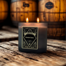 Bourbon Barrel Black Oval Glass Soy Candle
