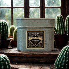 Cactus Blossom Galvanized Oval Tin Soy Candle