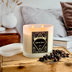 Campfire Coffee Frosted Oval Glass Soy Candle