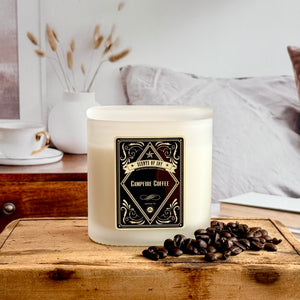 Campfire Coffee Frosted Oval Glass Soy Candle