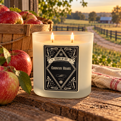 Country Roads  Frosted Oval Glass Soy Candle