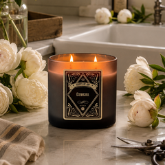 Cowgirl Black Oval Glass Soy Candle
