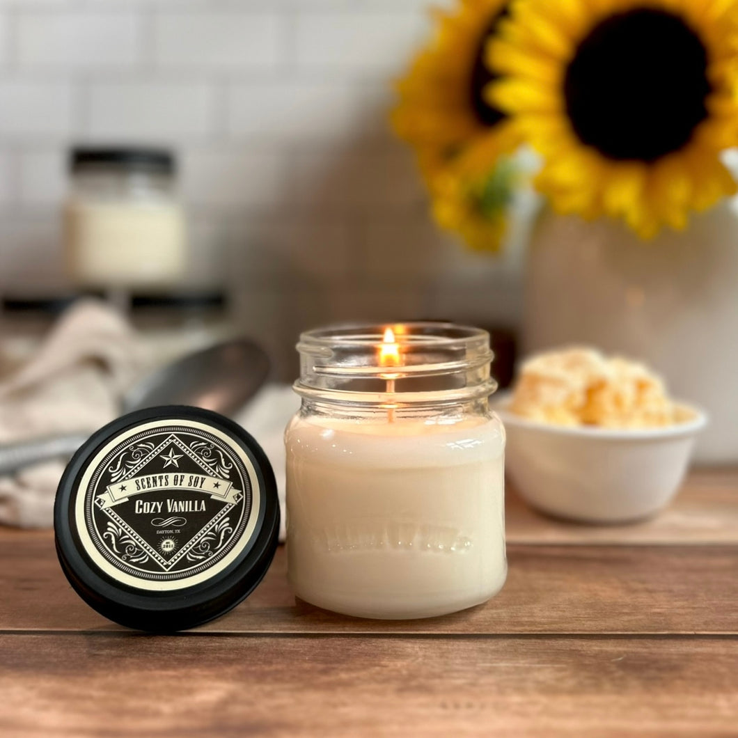 Cozy Vanilla Canning Jar Soy Candle