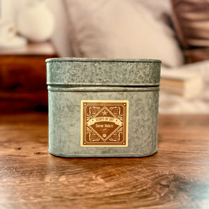 Creme Brûlée Galvanized Oval Tin Soy Candle