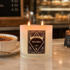 Creme Brûlée Frosted Oval Glass Soy Candle