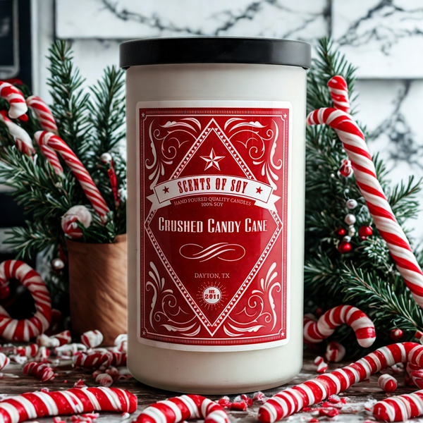 Crushed Candy Cane Rustic Soy Candle