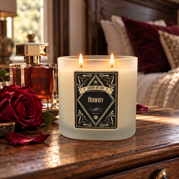 Howdy Frosted Oval Glass Soy Candle