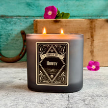 Howdy Black Oval Glass Soy Candle