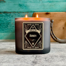 Howdy Black Oval Glass Soy Candle