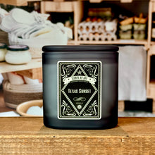 Texas Sunset Black Oval Glass Soy Candle