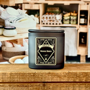 Morning Mimosa Black Oval Glass Soy Candle