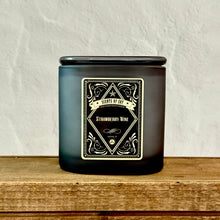 Strawberry Wine Black Oval Glass Soy Candle