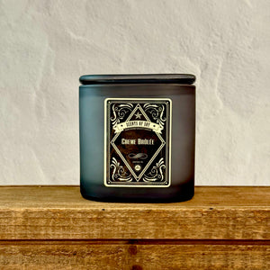 Crème Brûlée Black Oval Glass Soy Candle
