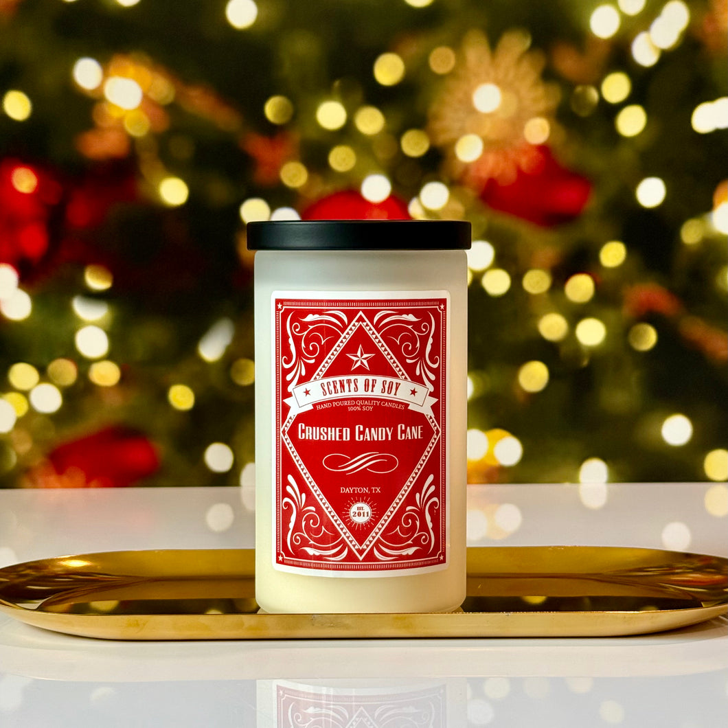 Crushed Candy Cane Rustic Soy Candle