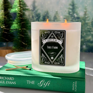 Tree Farm Frosted Oval Glass Soy Candle