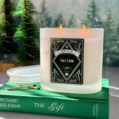 Tree Farm Frosted Oval Glass Soy Candle