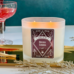 Holiday Sangria Frosted Oval Glass Soy Candle
