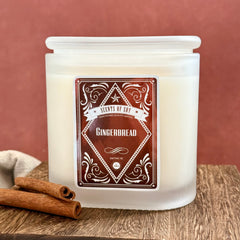 Gingerbread Frosted Oval Glass Soy Candle