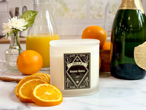 Morning Mimosa Frosted Oval Glass Soy Candle