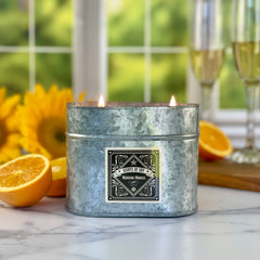 Morning Mimosa Galvanized Oval Tin Soy Candle