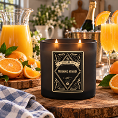 Morning Mimosa Black Oval Glass Soy Candle
