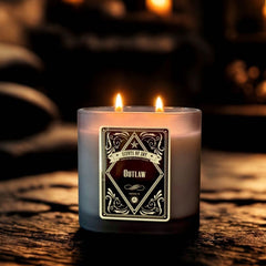 Outlaw Black Oval Glass Soy Candle