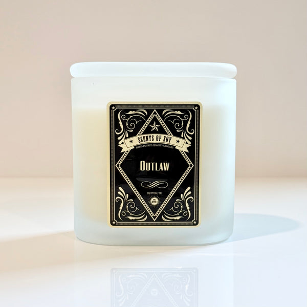 Outlaw Frosted Oval Glass Soy Candle