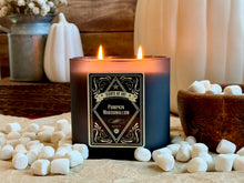 Pumpkin Marshmallow Black Oval Glass Soy Candle
