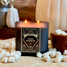 Pumpkin Marshmallow Black Oval Glass Soy Candle