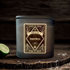 Ranch Water Black Oval Glass Soy Candle