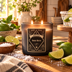 Ranch Water Black Oval Glass Soy Candle