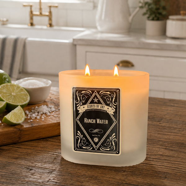 Ranch Water Frosted Oval Glass Soy Candle