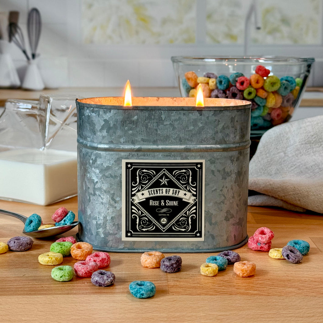 Rise & Shine Galvanized Oval Tin Soy Candle