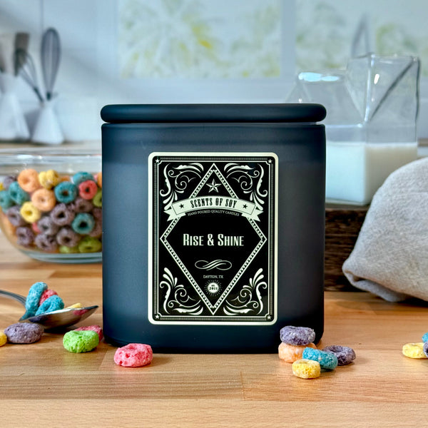 Rise & Shine Black Oval Glass Soy Candle